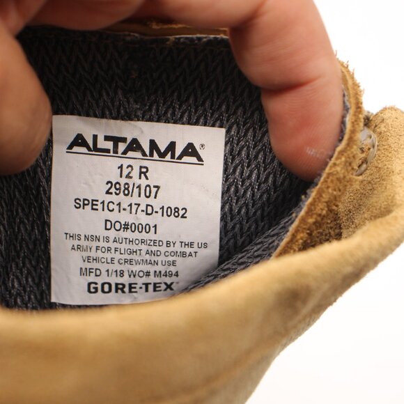 Altama Military Combat Gore Tex Boots Men\'s Size 12 R Tan Desert Hot Weather